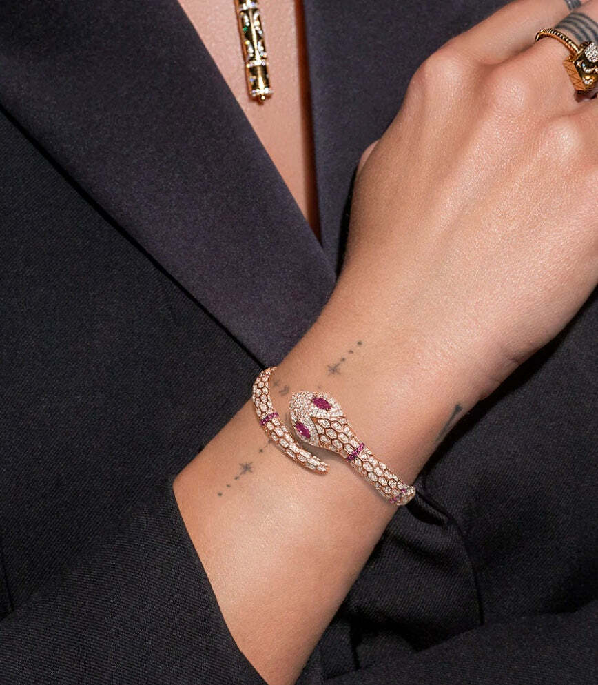 Bracelet Jonc Serpent APM Monaco Réf. 112409 - Plaqué Or Rose Unisexe vue 2