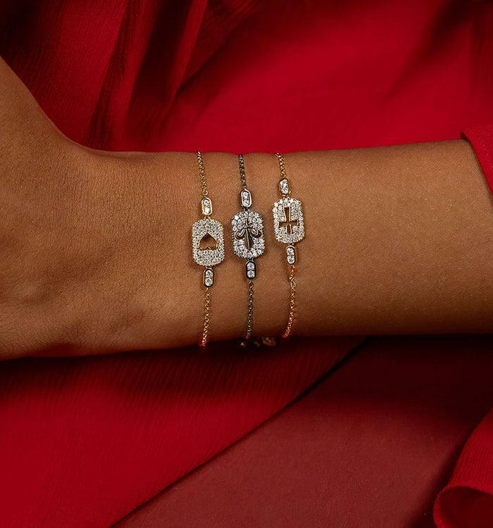 Bracelet ajustable APM Monaco 112414 en argent noir, fleur de lys et zirconiums - Unisexe vue 2