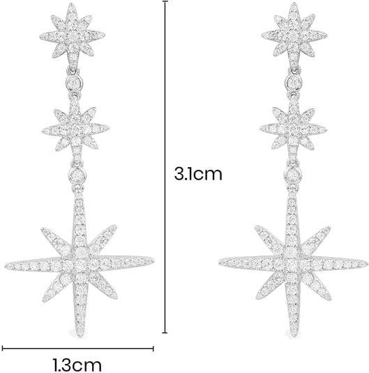 Boucles d'oreilles APM Monaco triple météorites argent 925 vue 3