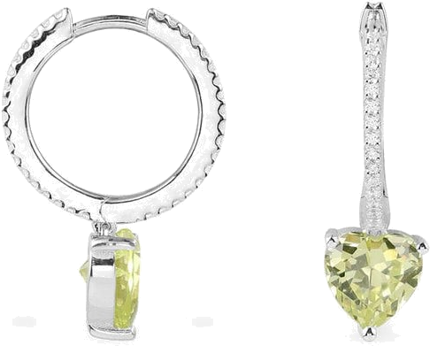 Boucles d'oreilles APM Moncaco en argent et oxyde de zirconium - Vert vue 3