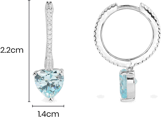 Boucles d'oreilles APM Moncaco en argent et oxyde de zirconium - Bleu vue 4