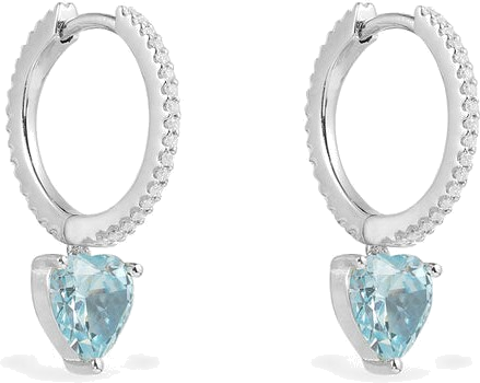 Boucles d'oreilles APM Moncaco en argent et oxyde de zirconium - Bleu vue 5