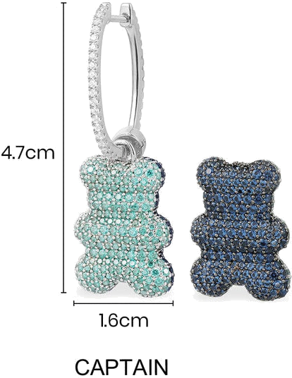 Boucle d'oreille individuelle Ours APM Monaco Yummy Bear Clip en argent 925 - Bleu vue 3