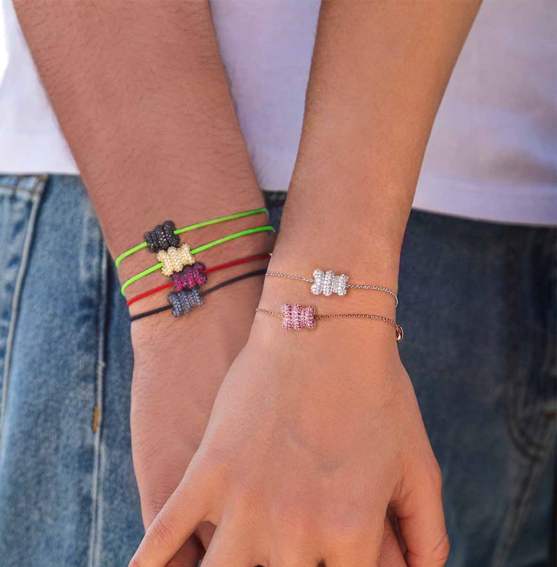 Bracelet APM Monaco ajustable Yummy Bear Baby Manu plaqué or rose vue 2