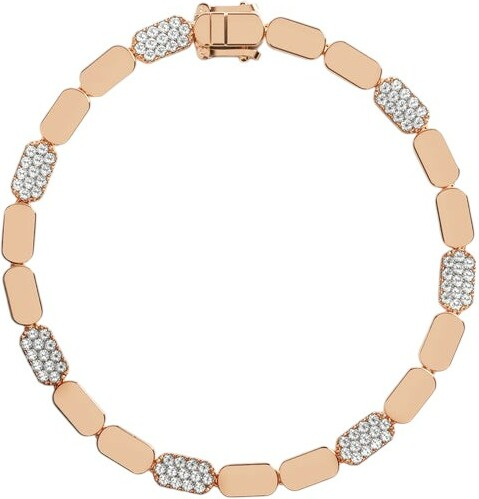 Bracelet APM Monaco Yacht Club plaqué or rose 18 carats pavé de cristaux