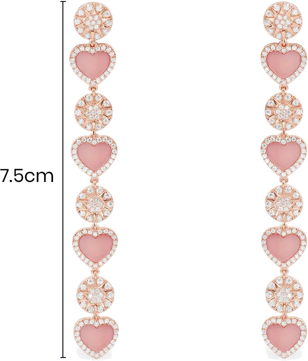 Boucles d'oreilles pendantes APM Monaco coeur en nacre rose - Réf. PE13731XNAC vue 3