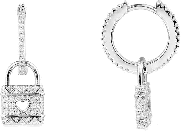 Boucles d'oreilles APM Monaco mini cadenas en argent massif