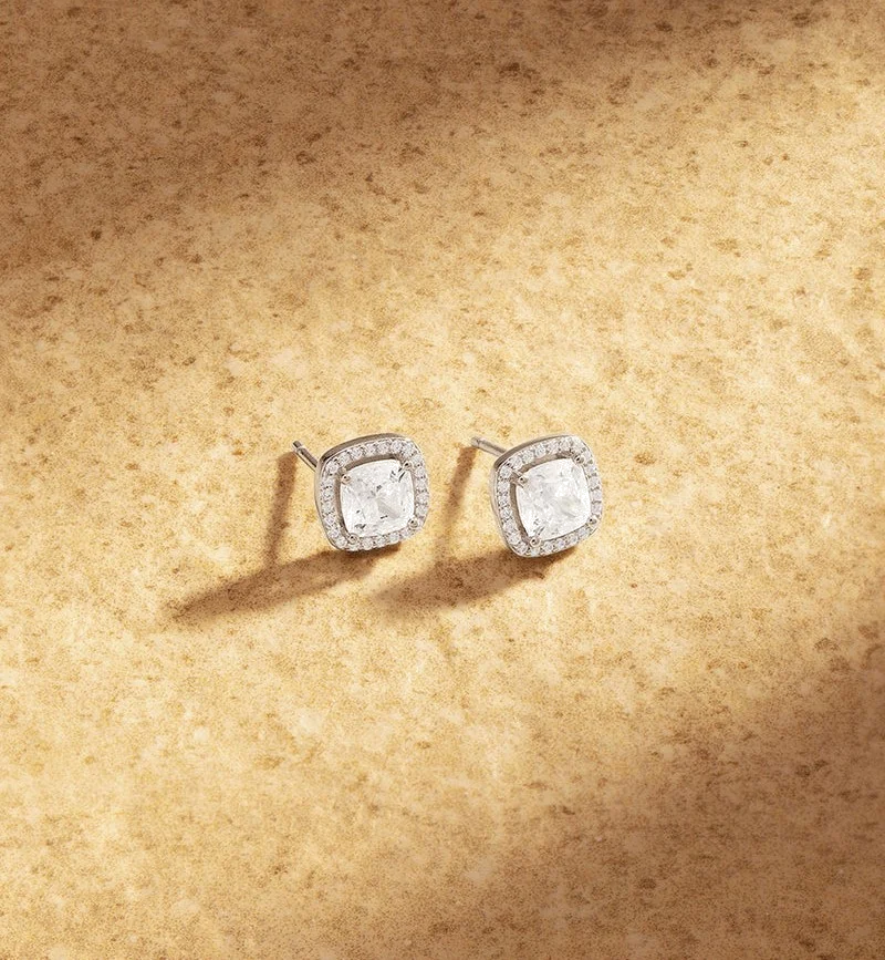 Boucles d'oreilles clous carrés en argent 925 APM Monaco, référence AE14580OX, pour femme vue 3