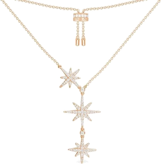 Collier ajustable pour femme APM Monaco Triple Météorites en métal plaqué or rose - Réf. PC3350OX