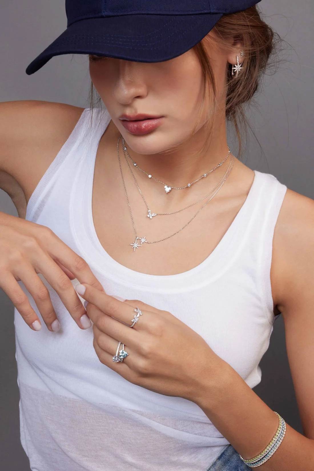 Collier ajustable pour femme APM Monaco doubles étoiles météorites argent 925 réf. 111370 vue 2