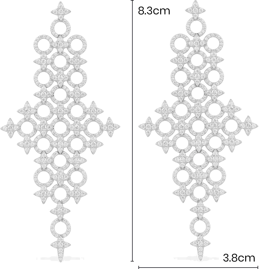 Boucles d'oreilles pendantes APM Monaco Météorites et Cercles XL en Argent 925 - Réf. AE14203OX vue 3
