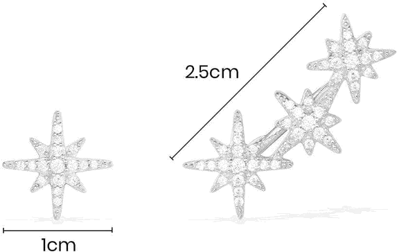 Boucles d'oreilles asymétriques en argent 925 APM Monaco Météorites, réf. AE10118OX vue 3