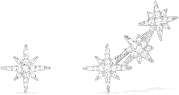 Boucles d'oreilles asymétriques en argent 925 APM Monaco Météorites, réf. AE10118OX