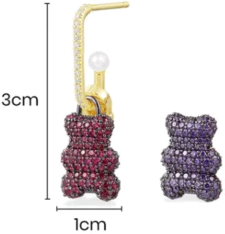 Boucle d'oreille individuelle APM Monaco Yummy Bear Baby Clip Valentin plaqué or 18k - YE13983XRVPL vue 3