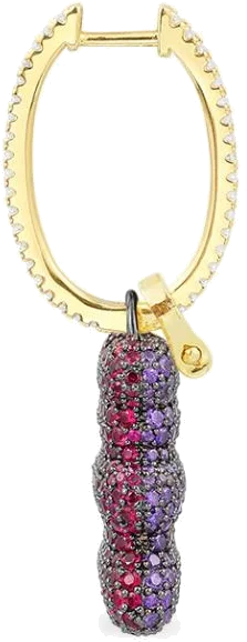 Boucle d'oreille individuelle APM Monaco Yummy Bear Baby Valentin plaqué or 18K - Réf. YE14055XKRV vue 2