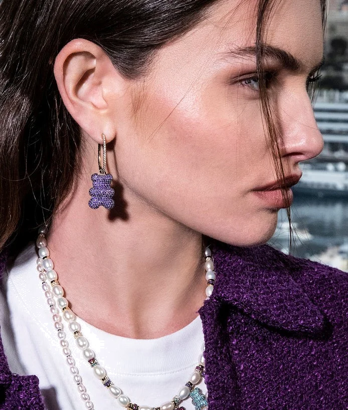 Boucle d'oreille individuelle APM Monaco Yummy Bear Baby Valentin plaqué or 18K - Réf. YE14055XKRV vue 4