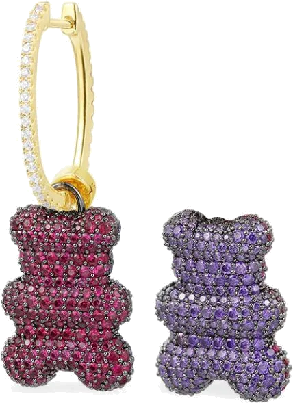 Boucle d'oreille individuelle APM Monaco Yummy Bear Baby Valentin plaqué or 18K - Réf. YE14055XKRV