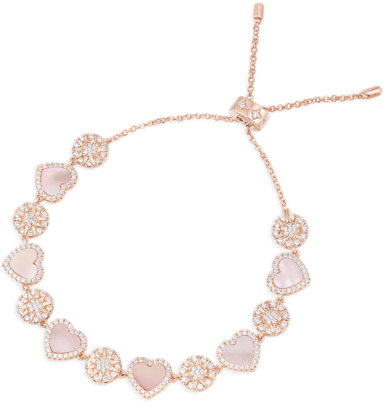 Bracelet femme APM Monaco PB4381XNAC en nacre rose et plaqué or 18k