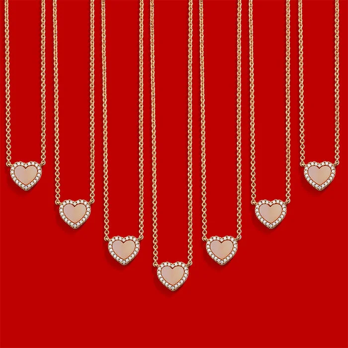 Collier ajustable APM Monaco PC5795XNAC en or rose avec coeur en nacre rose vue 2