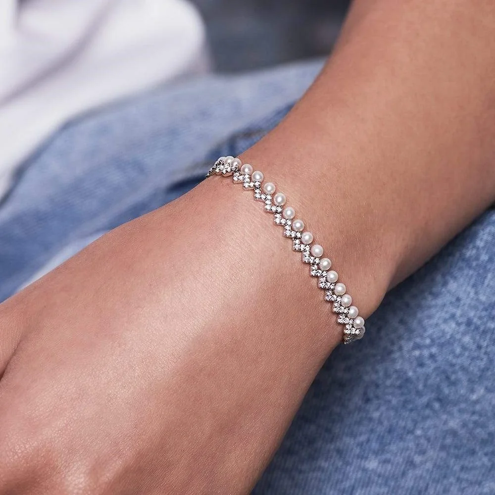Bracelet ajustable pour femme APM Monaco AB4168XPL en argent massif avec perles de nacre vue 3