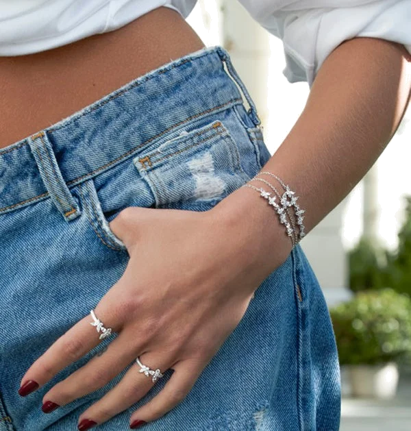 Bracelet ajustable femme APM Monaco AB4536OX en argent 925 avec zirconium vue 2