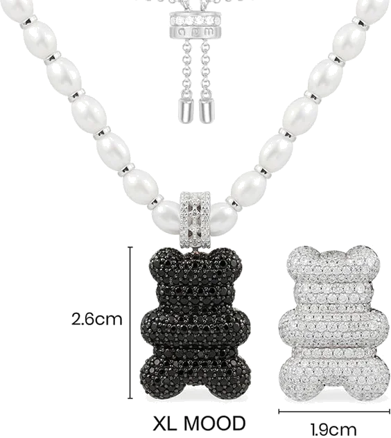 Collier APM Monaco Yummy Bear Mood XL en argent 925 AC6384M - Pendentif nounours avec perles vue 3