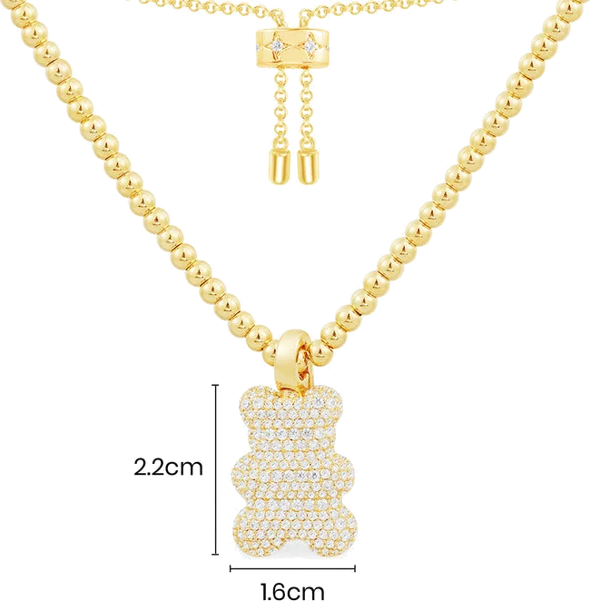 Collier unisexe APM Monaco Yummy Bear Sunny en or, incrusté de zirconiums - Réf. YC6768OX vue 4