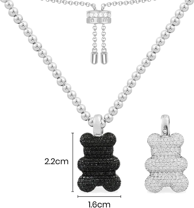 Collier APM Monaco AC6768XBZ en argent 925, motif Ours Yummy Bear pavé de cristaux, unisexe vue 3