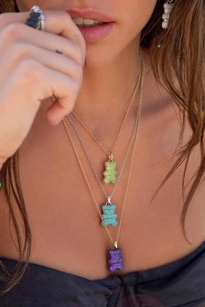 Collier APM Monaco YC6483XVKR en argent 925, pendentif ourson Yummy Bear serti zirconium, unisexe vue 3