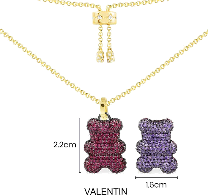 Collier APM Monaco YC6483XVKR en argent 925, pendentif ourson Yummy Bear serti zirconium, unisexe vue 4