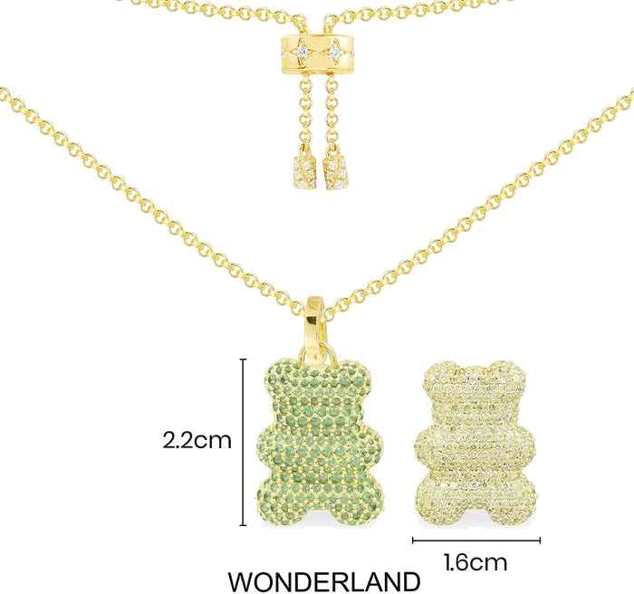 Collier APM Monaco Yummy Bear Wonderland en argent 925, ourson pavé de cristaux, réglable 42-65 cm, unisexe, réf. YC6483XLIY vue 4