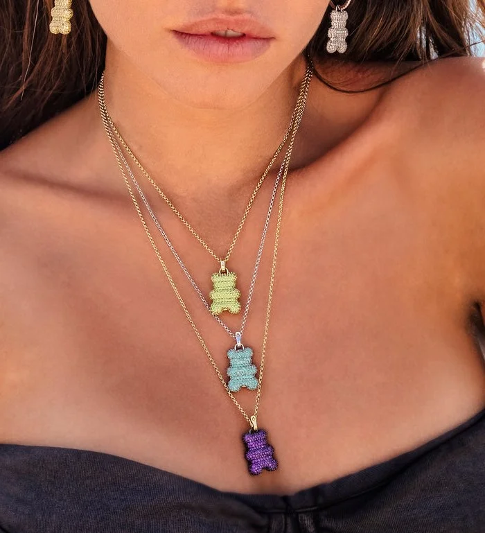 Collier APM Monaco AC6483XIKB en argent 925, pendentif ourson Captain Yummy Bear serti de zirconium, longueur ajustable 42-65 cm, unisexe vue 2