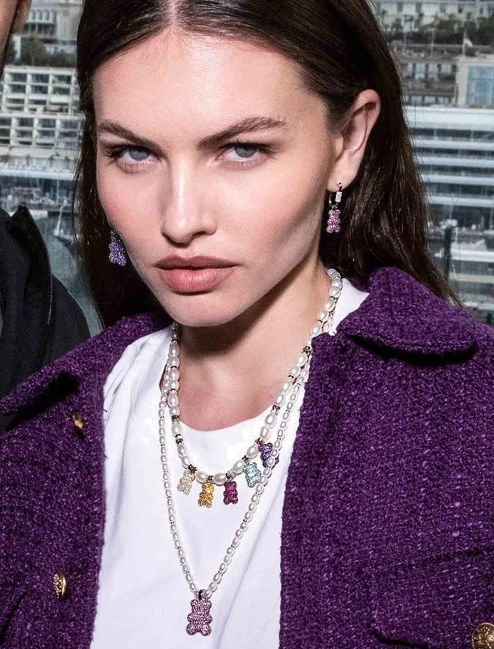 Collier APM Monaco Yummy Bear Malu AC6385MD en argent 925 avec perles et pendentif ours vue 2