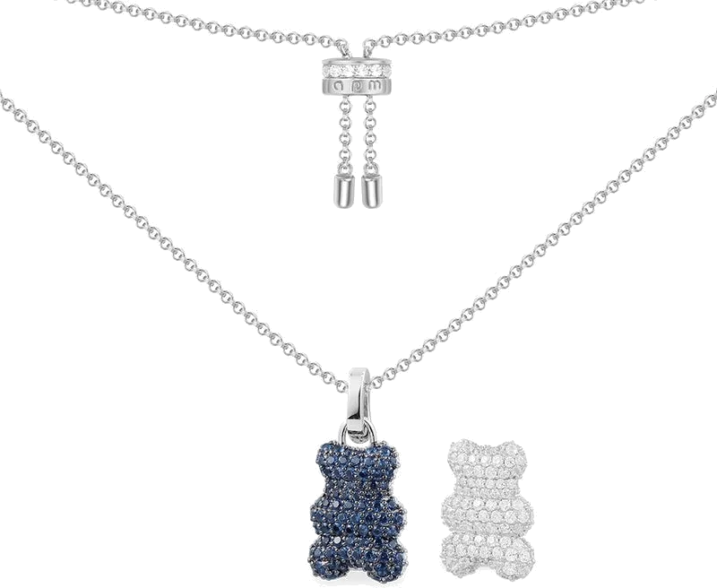 Collier APM Monaco Yummy Bear Baby Baba en argent 925, unisexe, réf. AC6431XKB