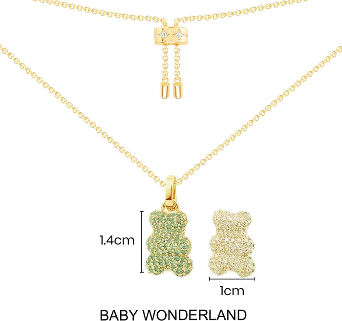 Collier APM Monaco YC6431XLIY en or jaune, pendentif ourson Yummy Bear pavé de zirconium, unisexe vue 3