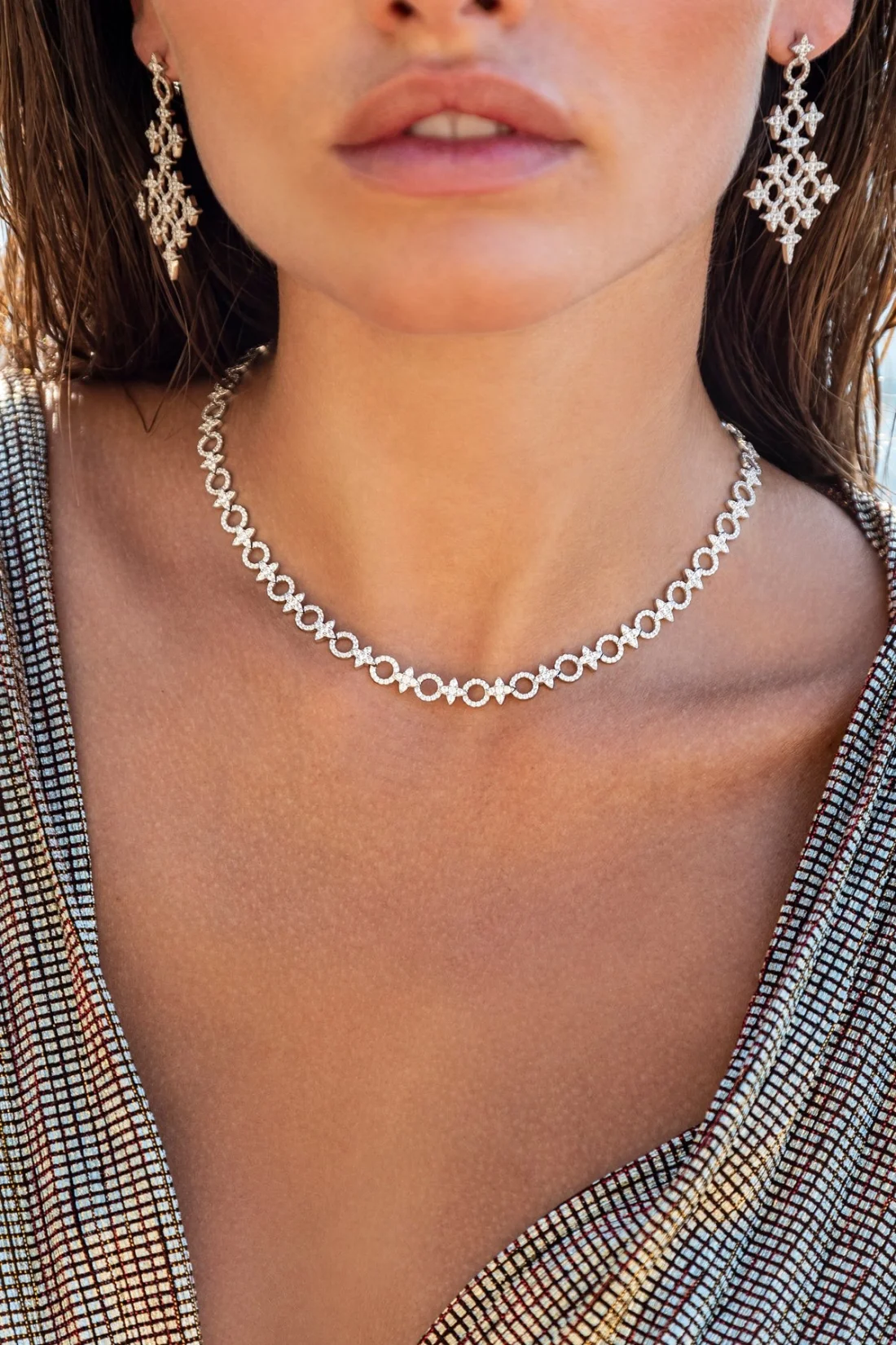 Collier ras-de-cou pour femme APM Monaco Météorites et Cercles en argent 925, réf. AC6536OX vue 2