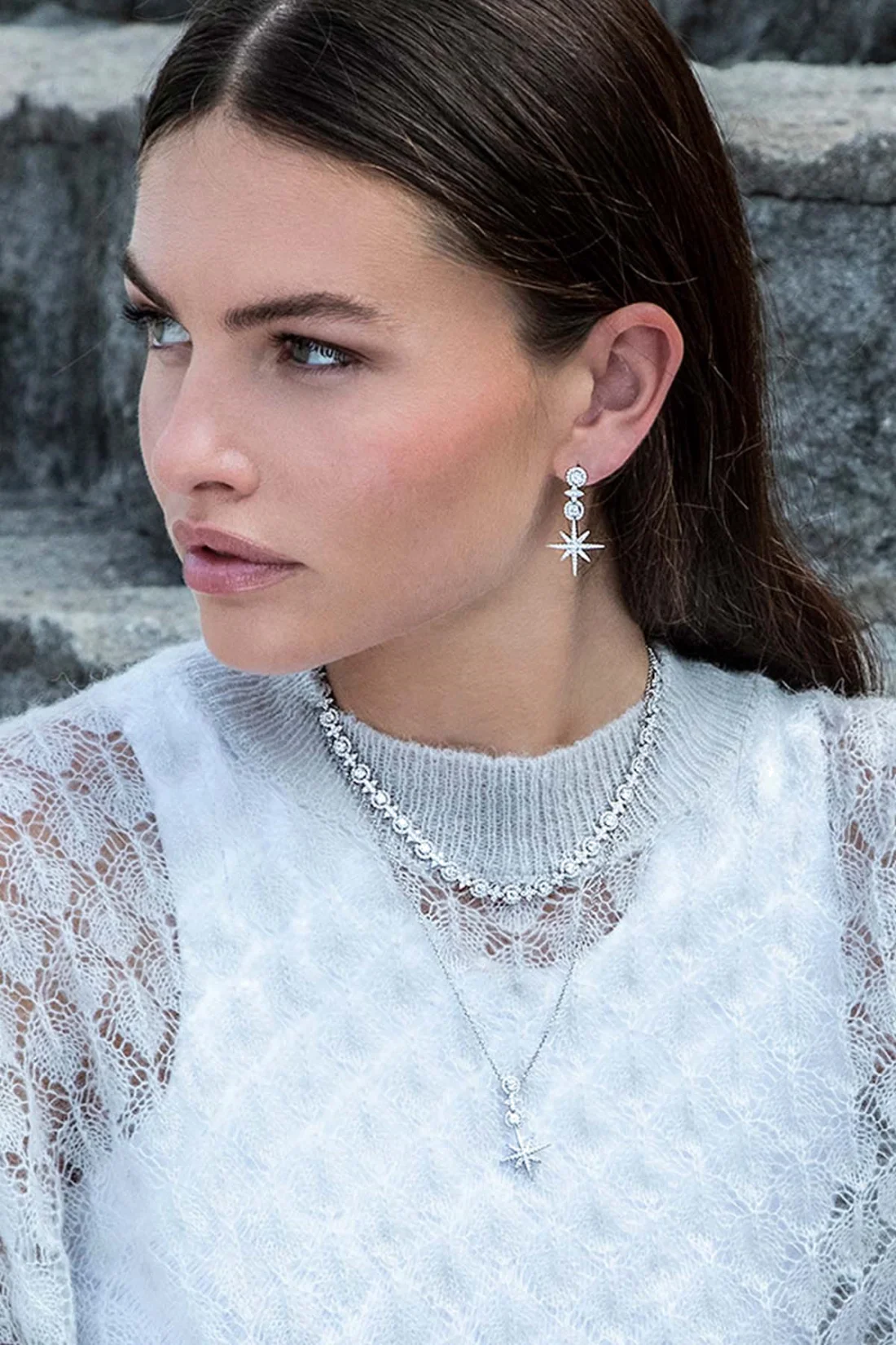 Collier ras-de-cou pour femme APM Monaco Météorites et Cercles en argent 925, réf. AC6536OX vue 3