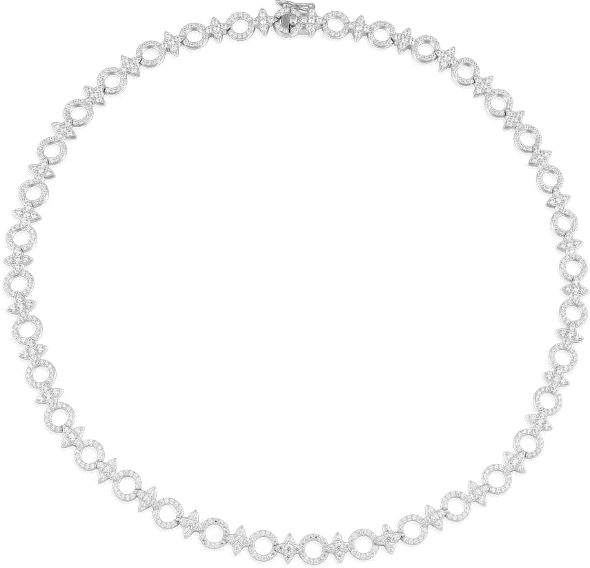 Collier ras-de-cou pour femme APM Monaco Météorites et Cercles en argent 925, réf. AC6536OX