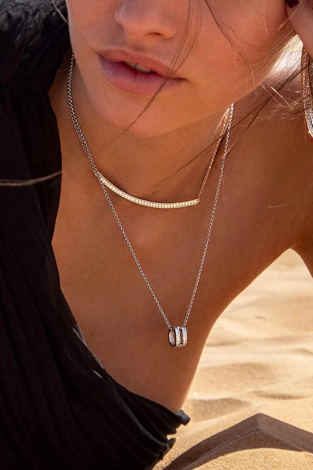 Collier pour Femme APM Monaco PC6707OX en métal plaqué or rose, longueur ajustable vue 3