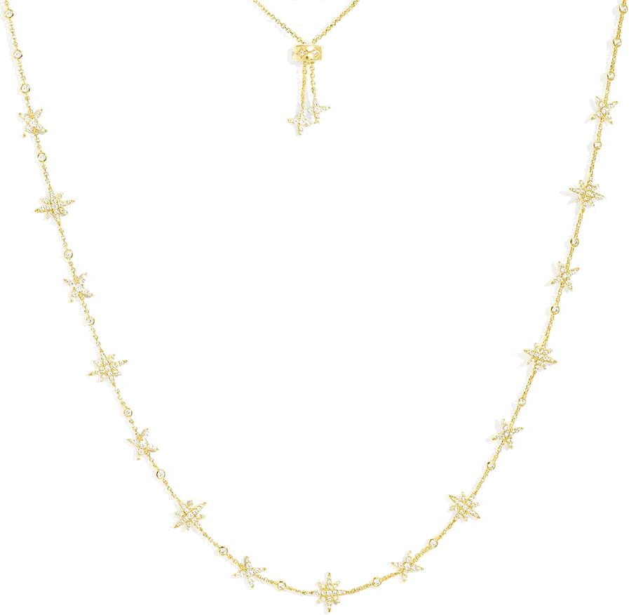 Collier femme APM Monaco Météorites plaqué or jaune, serti zirconium, ajustable 42-65 cm - Réf. YC6940OX