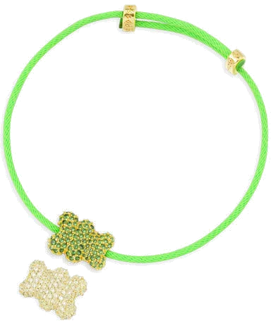 Bracelet unisexe APM Monaco Yummy Bear Baby, nylon vert fluo, réf. 109121