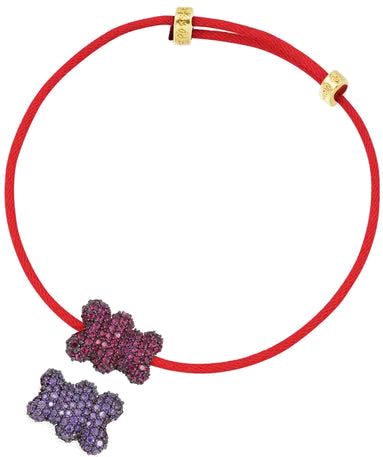 Bracelet unisexe APM Monaco Yummy Bear Valentin en nylon rouge, référence YB4680KRVR-S