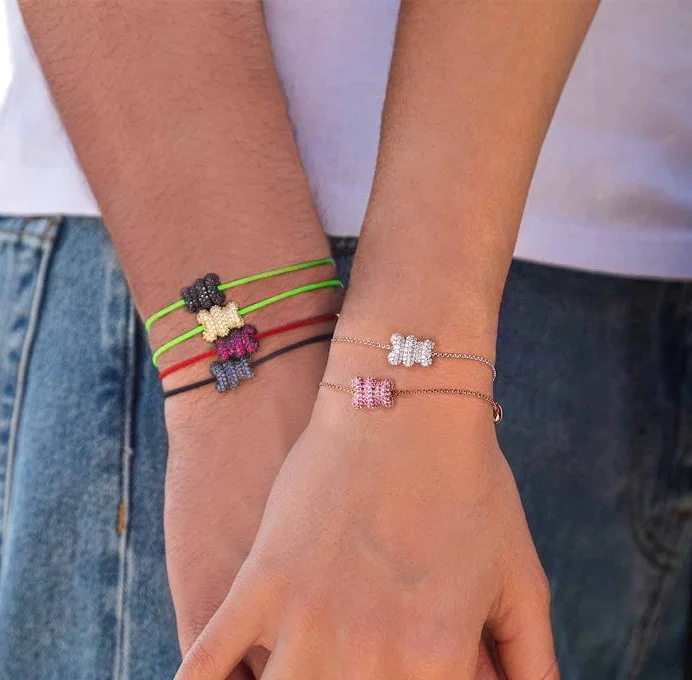 Bracelet ajustable unisexe APM Monaco Yummy Bear Baby Snow en argent 925 - Réf. AB4804OX-S vue 4