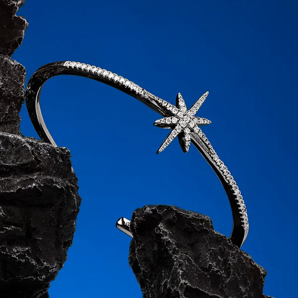 Bracelet Jonc Météorites en argent 925 pour femme, APM Monaco AB3283OX-S vue 2