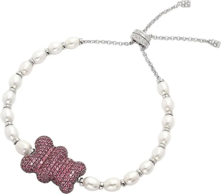 Bracelet ajustable unisexe APM Monaco Yummy Bear MALU en argent avec perles - Réf. AB5046DPL-S
