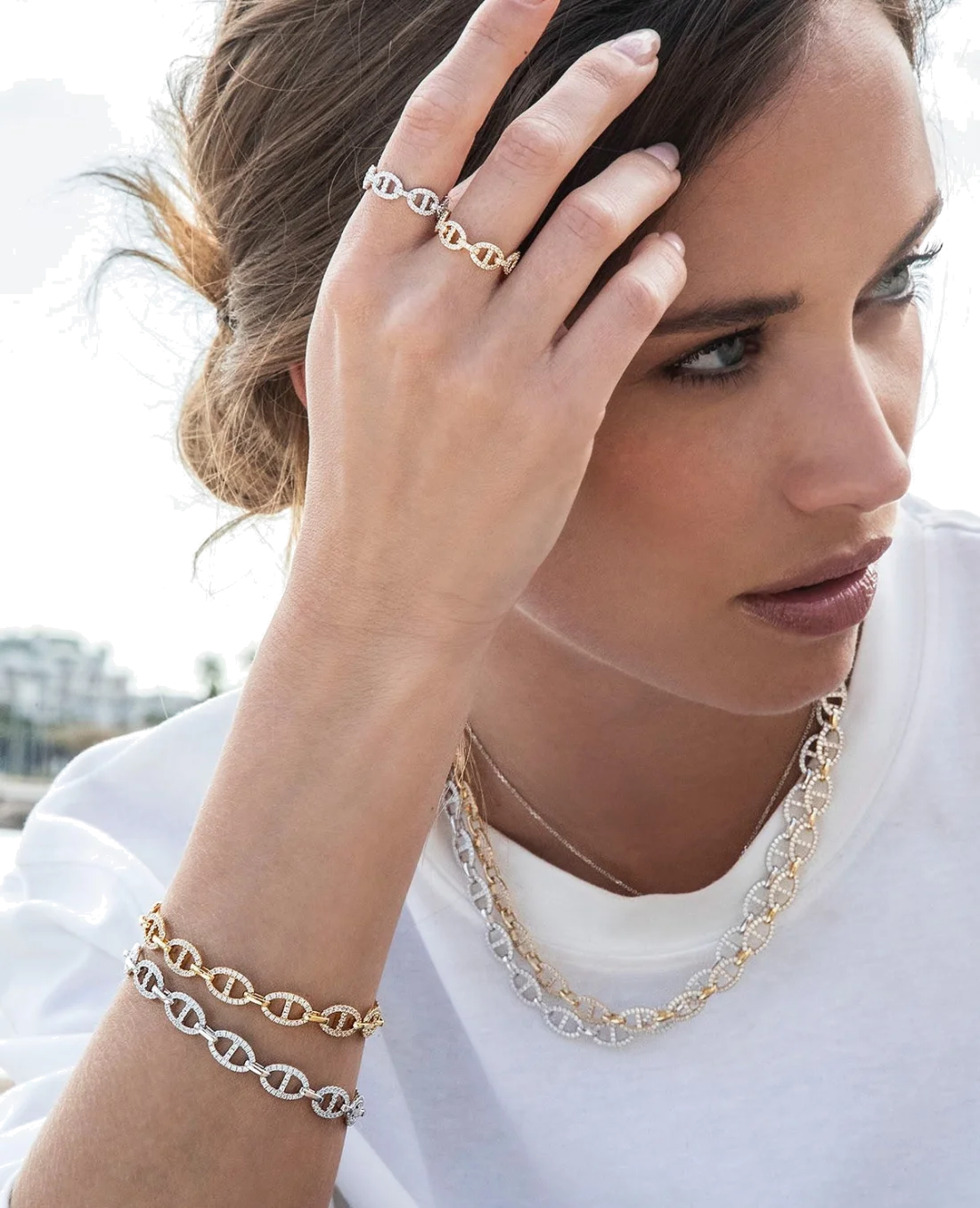 Collier pour Femme APM Monaco AC6312OX en maille marine argenté vue 2