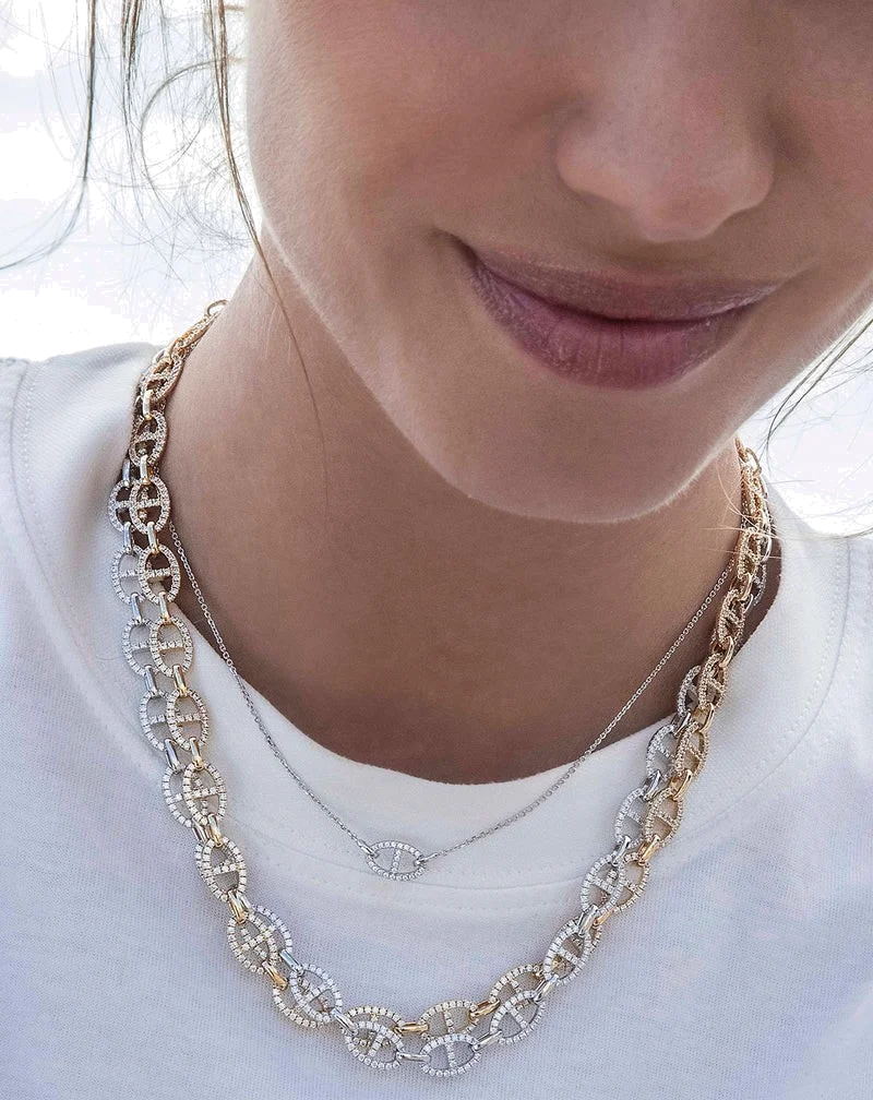 Collier pour Femme APM Monaco AC6312OX en maille marine argenté vue 3