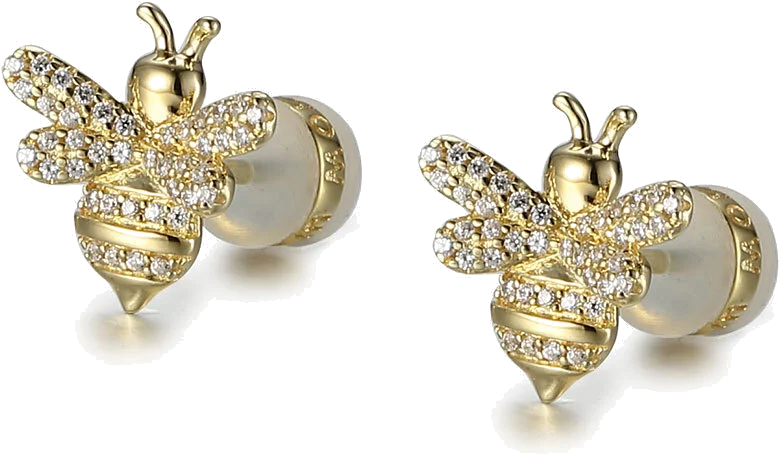 Boucles d'oreilles APM Monaco Mini Abeilles plaqué or jaune - Réf. AE10256OXY - Pour femme vue 2