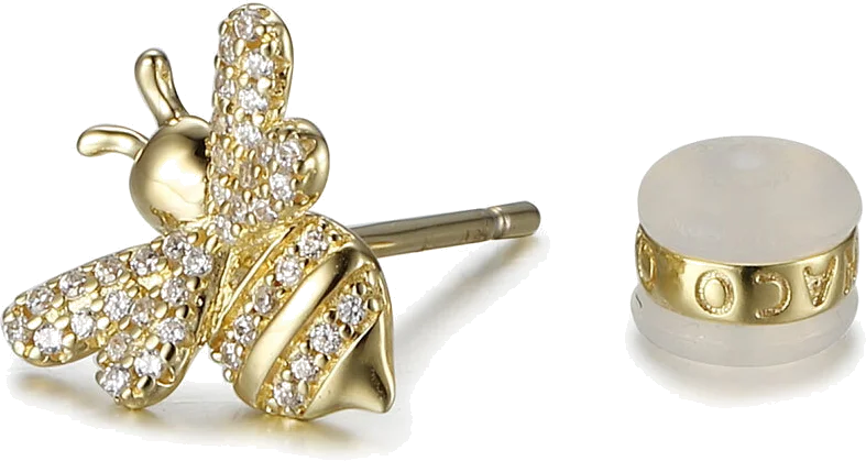 Boucles d'oreilles APM Monaco Mini Abeilles plaqué or jaune - Réf. AE10256OXY - Pour femme vue 3