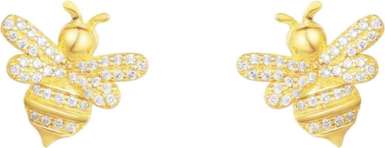 Boucles d'oreilles APM Monaco Mini Abeilles plaqué or jaune - Réf. AE10256OXY - Pour femme